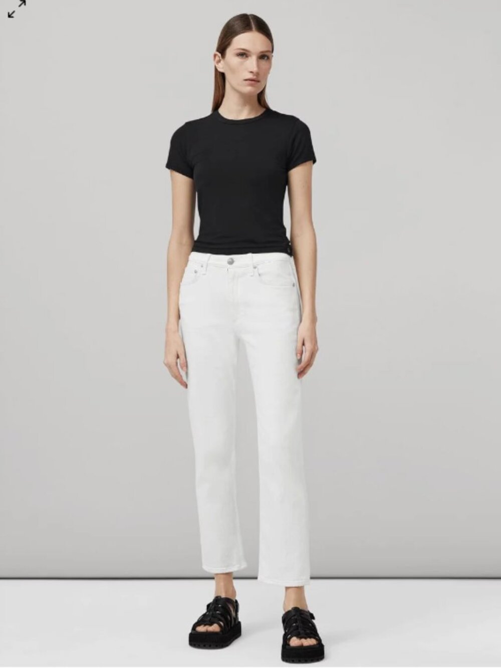Rag & one Harlow Straight - Optic White Size 27